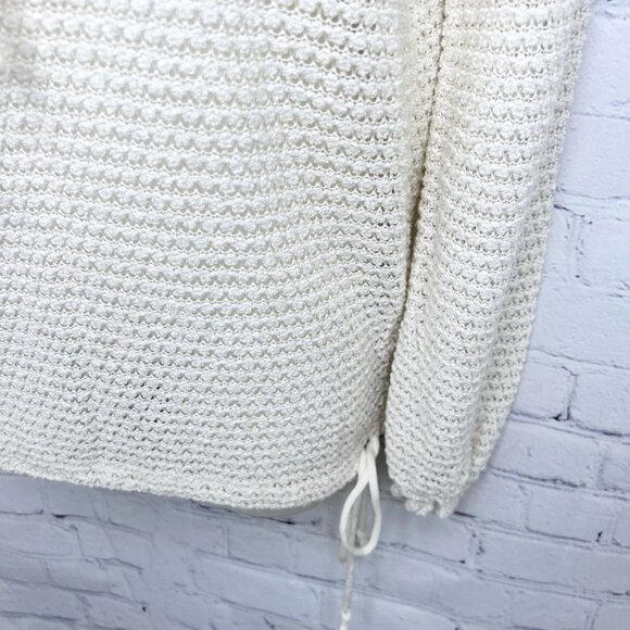 VINTAGE BOHO IT'S PURE GOULD KNIT DRAWSTRING BOTTOM TIE FRONT SWEATER - Picture 3 of 5